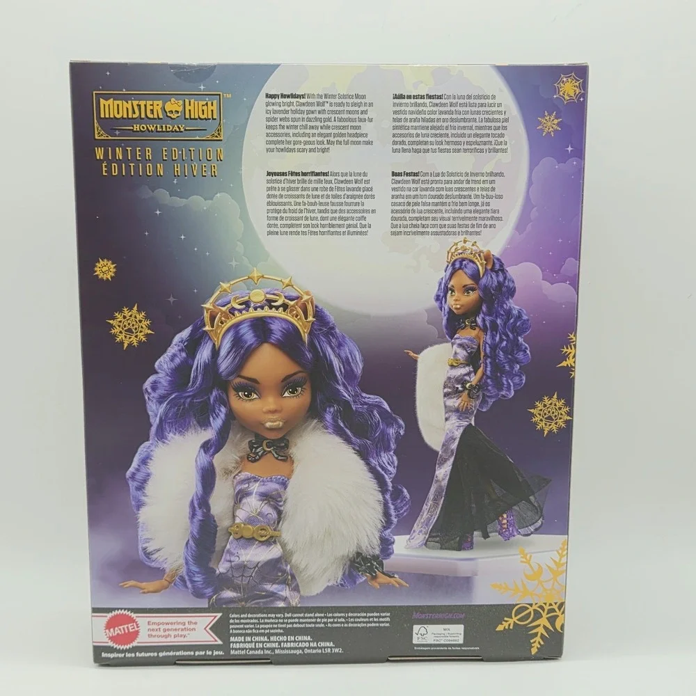NEW Monster High Clawdeen Wolf Howliday Winter Edition Doll 2023 Mattel Shipper